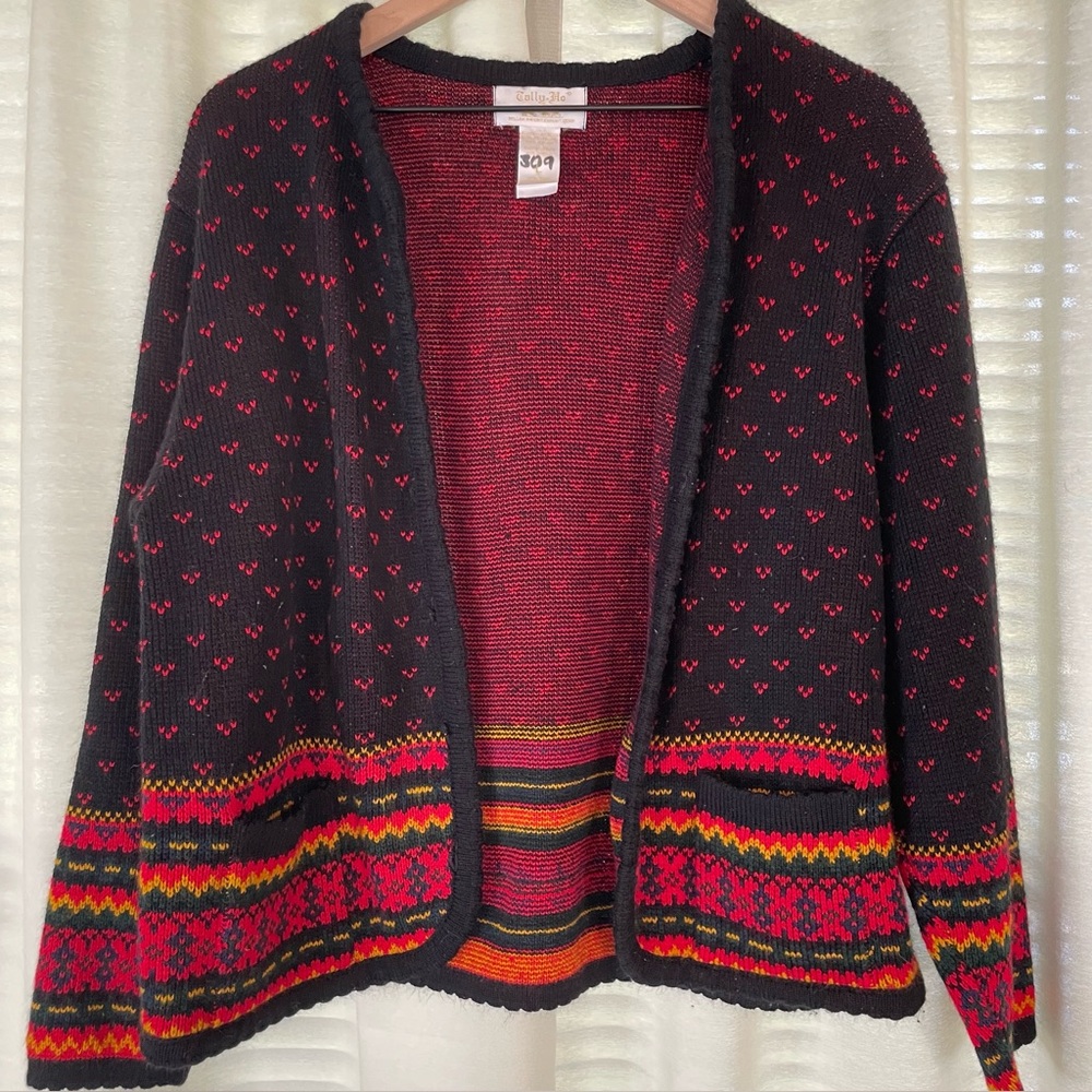Tally Ho Vintage Cardigan Sweater Size Large